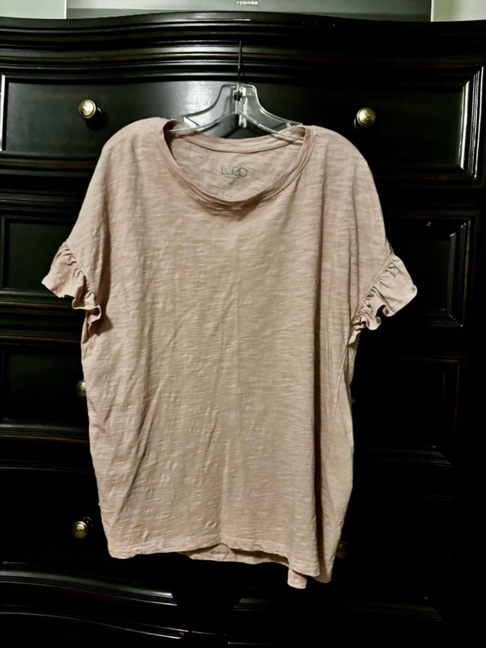 LuLaRoe Short Sleeve Ruffle Tee - Dusty Blush